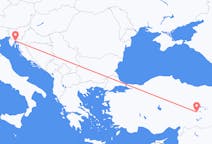 Vols depuis la ville de Rijeka vers la ville de Malatya
