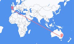Flyg från Canberra till Santiago del Monte