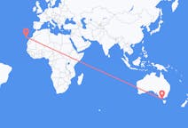 호주 킹 아일랜드에서 출발해 스페인 라팔마까지(으)로 가는 항공편