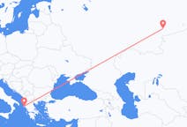 Flyg från Tjeljabinsk till Korfu