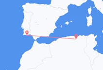 Vluchten van ingesteld, Algerije naar Faro, Napoli, Portugal