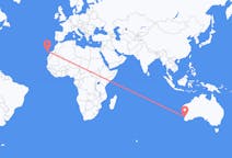 Vluchten van Perth, Australië naar Tenerife, Spanje