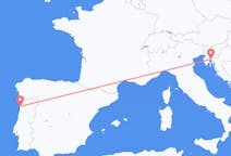 Flights from Rijeka in Croatia to Porto in Portugal