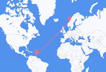 Flyreiser fra Bridgetown, Barbados til Ørland, Norge