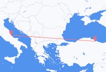 Vluchten van Samsun, Turkije naar Pescara, Italië