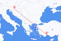 Flights from Zagreb in Croatia to Antalya in Turkey