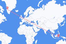 出发地 印度尼西亚肯達里目的地 格陵兰坎格鲁斯苏克的航班