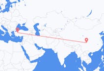 Flug frá Chengdu, Kína til Kütahya, Tyrklandi