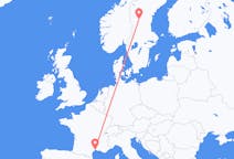 Flights from Sveg, Sweden to Montpellier, France