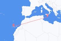 Vluchten van Malta, Malta naar Tenerife, Spanje