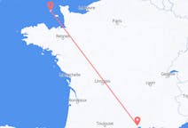 Vluchten van Montpellier naar Guernsey