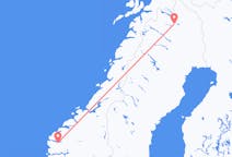 Vols depuis la ville de Kiruna vers la ville de Sandane