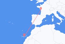 Loty z La Rochelle, Francja z Las Palmas, Hiszpania