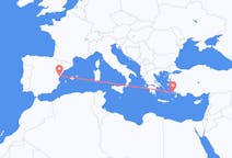 出发地 希腊出发地 科斯岛目的地 西班牙Castellon的航班
