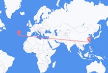 Flyreiser fra Fuzhou, Kina til Ponta Delgada, Portugal