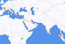 Flyreiser fra Siborong-Borong, Indonesia til Carcassonne, Frankrike