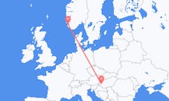 Loty z Hevizu, Węgry do Stavanger, Norwegia