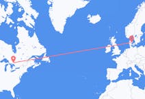 出发地 加拿大大薩德伯里目的地 丹麦奥胡斯的航班