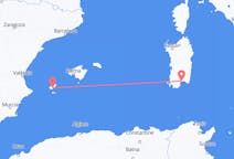Vluchten van Ibiza, Spanje naar Cagliari, Trento, Italië