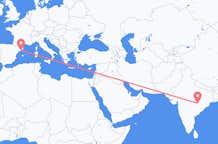 Vluchten van Raipur, India naar Barcelona, Spanje
