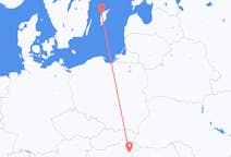 Vluchten van Debrecen, Hongarije naar Visby, Zweden