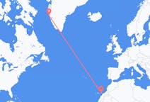 スペインのアジュイから、グリーンランドのマニツォクまでのフライト