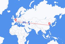 Flyreiser fra Qingdao, Kina til Lyon, Frankrike