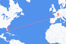 Flights from Miami, the United States to Lyon, France