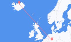 Flights from the city of Frankfurt, Germany to the city of Akureyri, Iceland
