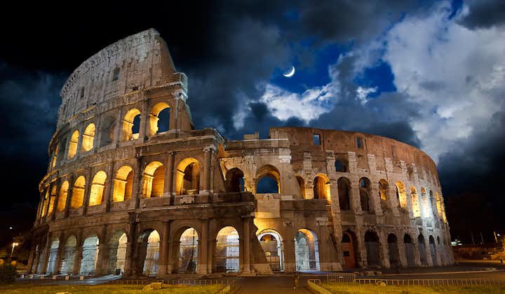 photo of night view of colosseum Rome,Italy.