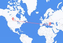 加拿大出发地 里贾纳飞往加拿大飞往伊兹密尔的航班