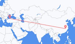 中国の上饒からから、トルコのゾングルダクまでのフライト
