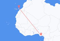 出发地 尼日利亚哈科特港目的地 西班牙兰萨罗特岛的航班