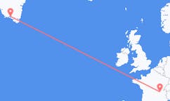 出发地 格陵兰纳萨克目的地 法国里昂的航班