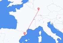 Vluchten van Barcelona, Spanje naar Karlsruhe, Duitsland