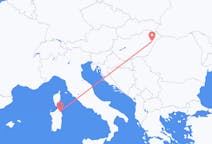 Vluchten van Debrecen, Hongarije naar Pontische Olbia, Italië
