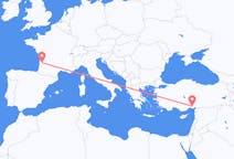 Flyreiser fra Adana, Tyrkia til Bordeaux, Frankrike