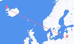 Flights from the city of Kaunas, Lithuania to the city of Ísafjörður, Iceland