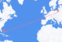 Flyreiser fra Rock Sound, Bahamas til Warszawa, Polen