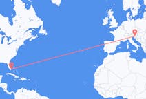 Vluchten van Miami, Verenigde Staten naar Ljubljana, Slovenië