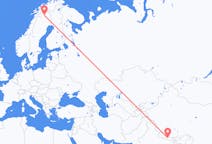 Flyg från Katmandu, Nepal till Kiruna, Sverige