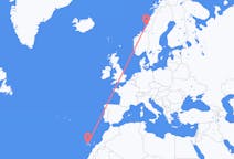 Flyg från Teneriffa till Rørvik