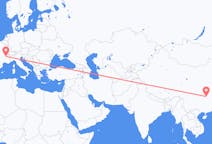 Flyrejser fra Zhangjiajie, Kina til Lyon, Frankrig