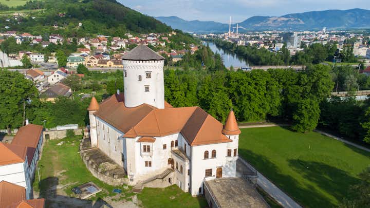 Photo of Aerial view on Budatin Castle near the city of Zilina in Slovakia.