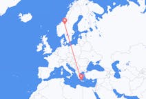 Flights from Røros, Norway to Chania, Greece