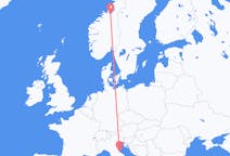 Flyreiser fra Trondheim, Norge til Rimini, Italia