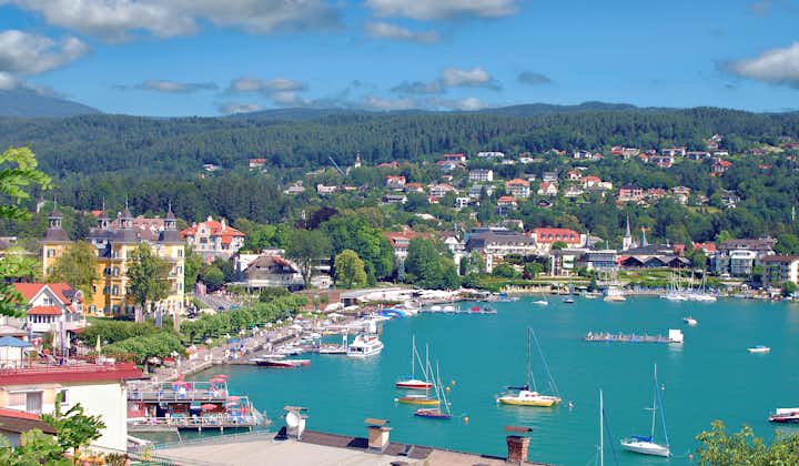 Village of Velden at lake Worther See in Carinthia,Austria.