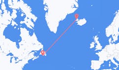 Flights from the city of Saint-Pierre, St. Pierre & Miquelon to the city of Ísafjörður, Iceland