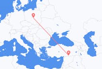 Flyreiser fra Şanlıurfa, Tyrkia til Łódź, Polen