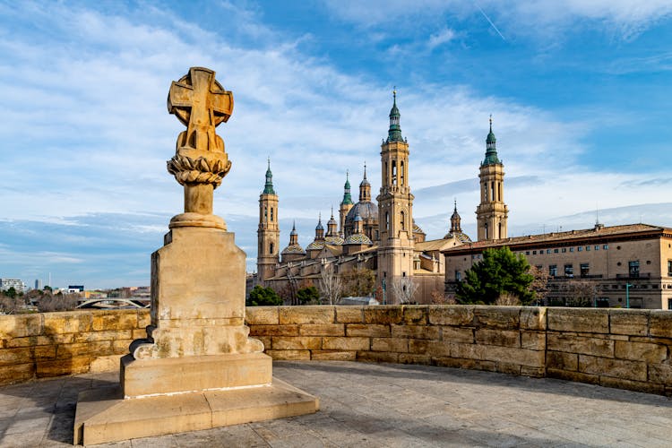 Photo of  the Cathedral-Basilica of Our Lady of the Pillar in the city of Zaragoza.